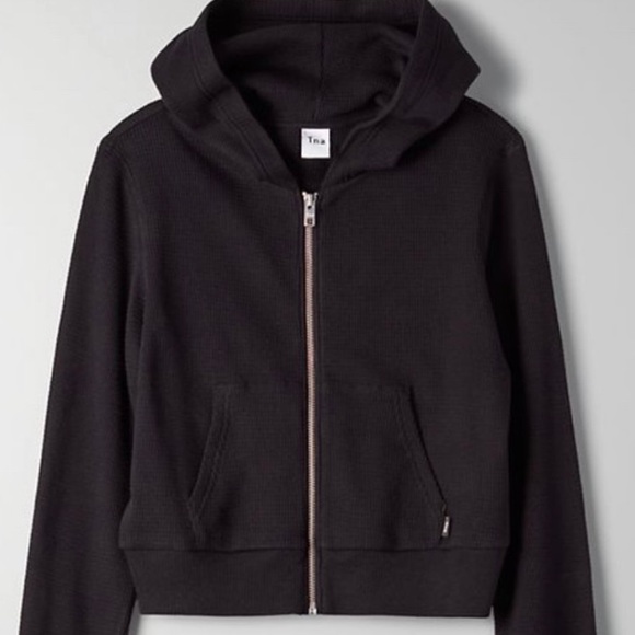 aritzia waffle zip up